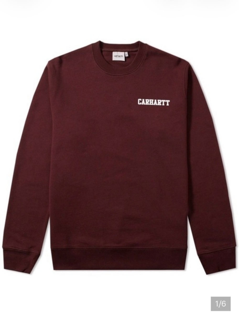 Carhartt WIP College Script Sweatshirt XL Burgundy Cotton Crewneck Pullover